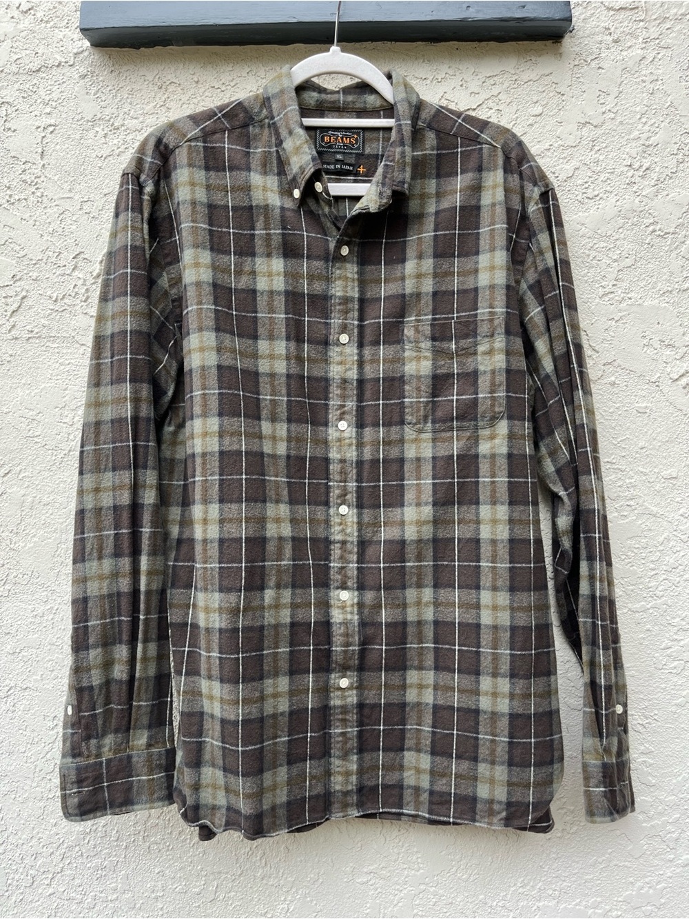 Beams Plus Men's Plaid Button-Down Shirt